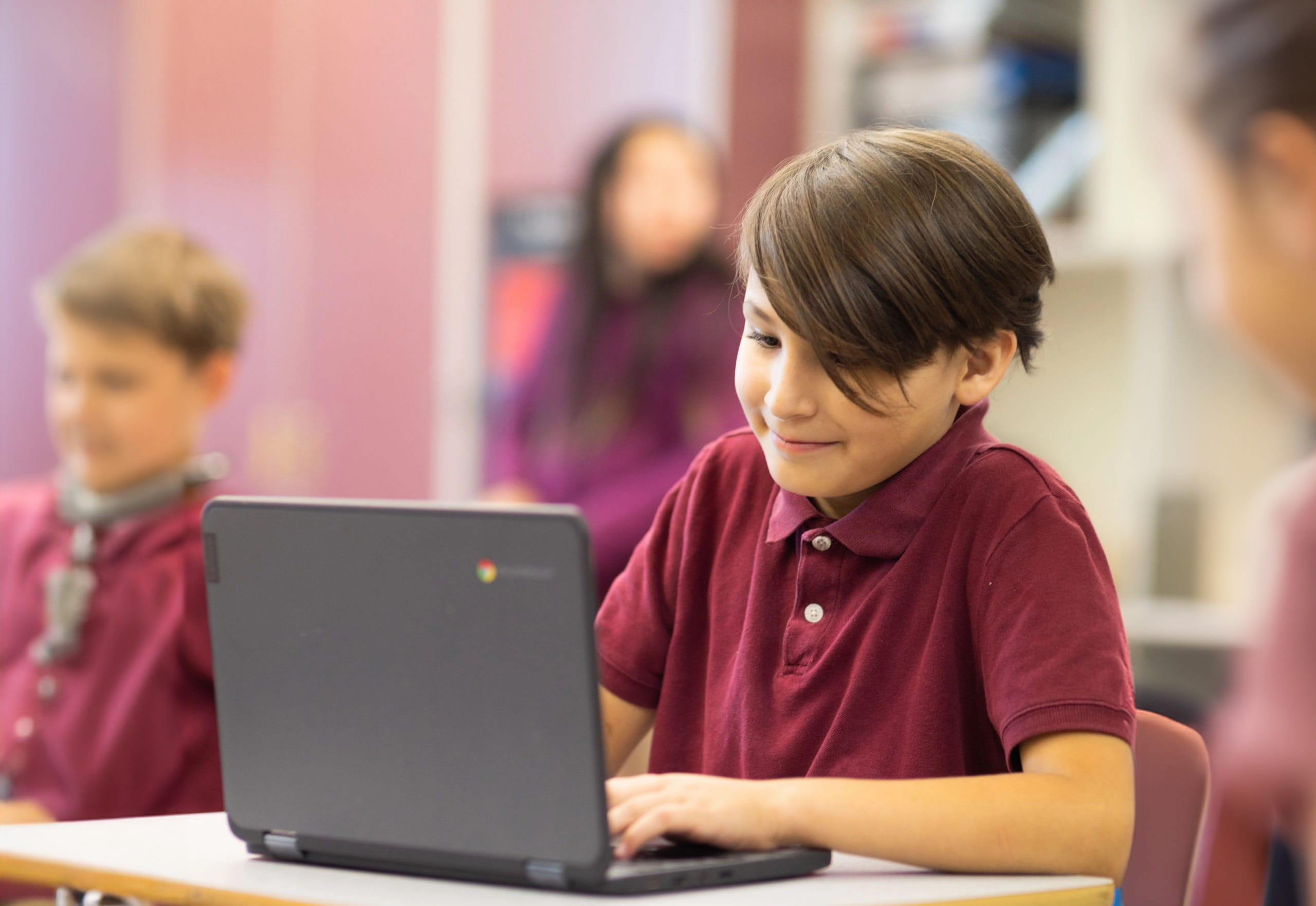 Child using laptop